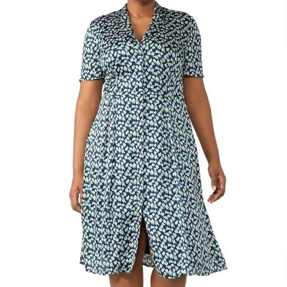 Jason Wu Collection Green Button Up Printed Day Midi Dress Size 2 - Picture 11 of 11